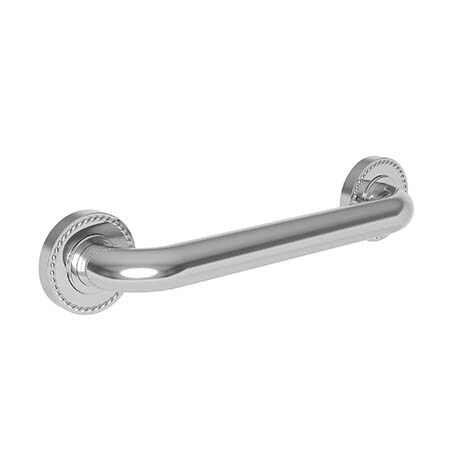 Newport Brass 15" L, Two Post, Solid Brass, 12" Grab Bar in Polished Chrome, Polished Chrome 1020-3912/26